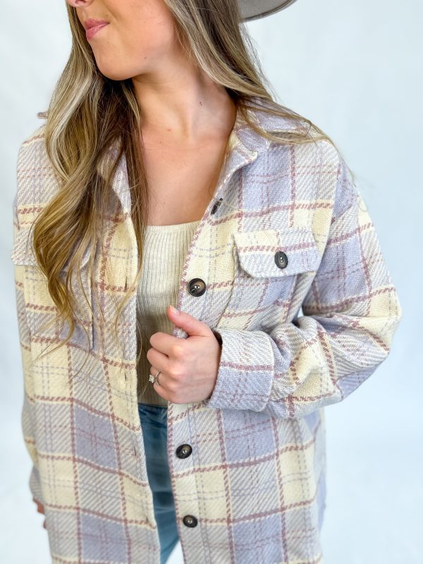 River Plaid Shacket-Misty Lilac Discount