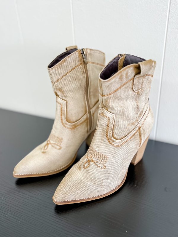 [Corky s] Friends In Low Places Bootie-Washed Beige Denim Online now