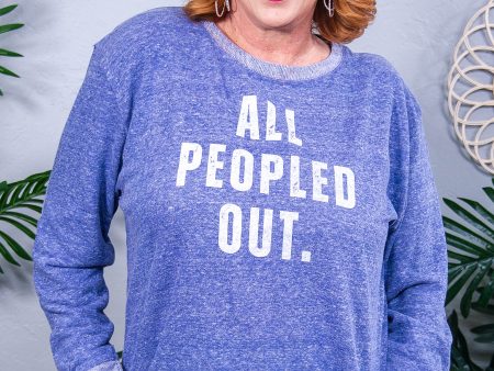 All Peopled Out Purple Melange Graphic Sweatshirt - A3851PU Online